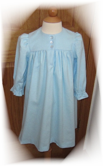 Size 2 - Girls Lounge Gown - Blue Flannel