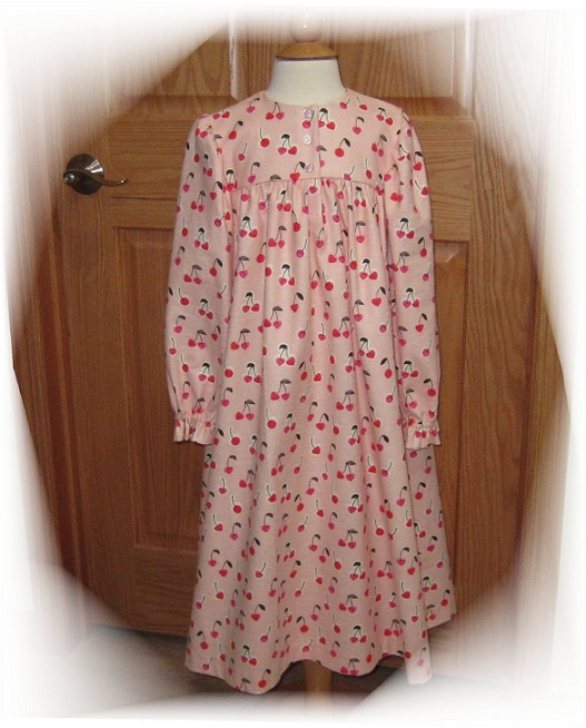 Size 5 - Girls Lounge Gown - Pink Cherries