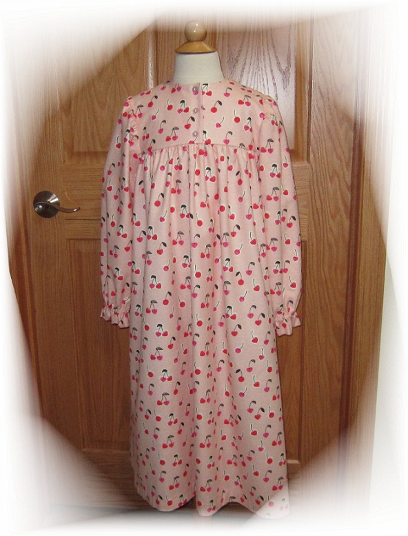 Size 7 - Girls Lounge Gown - Pink Cherries
