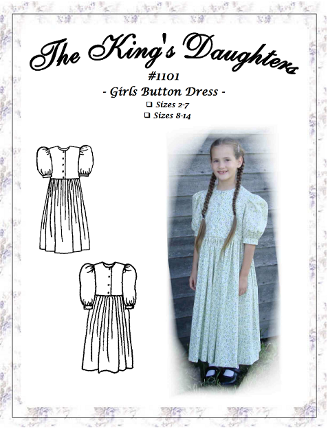 #1101 - Girls Button Dress Pattern