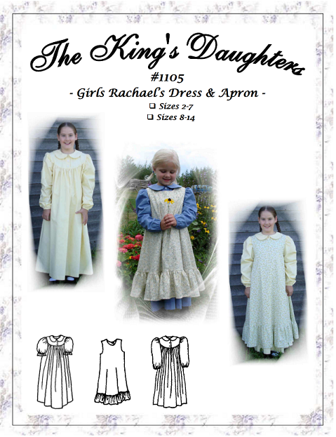 #1105 - Girls Rachael's Dress & Apron Pattern